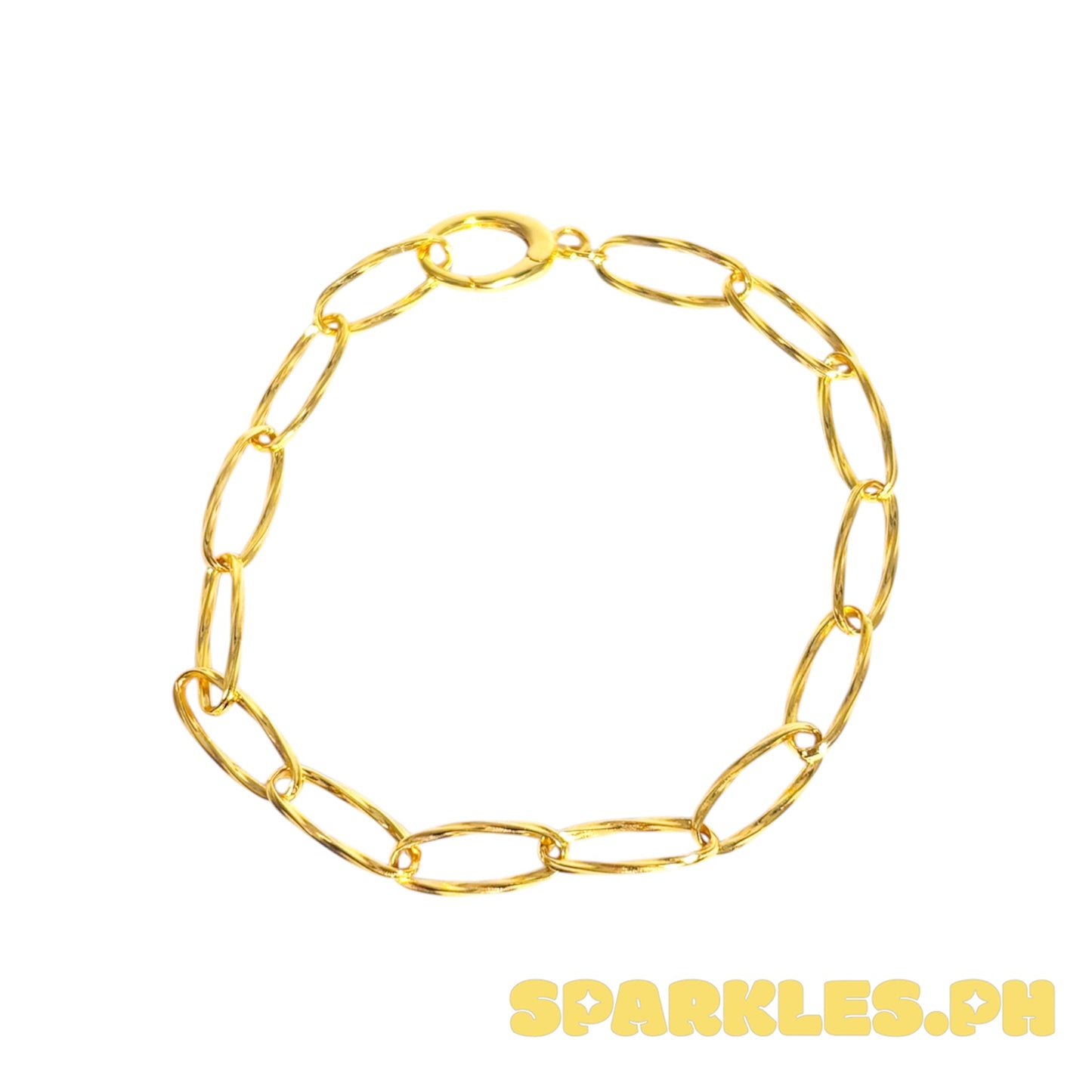18k Saudi Gold Twisted Oval Bracelet -SKUAP2126BRA