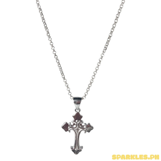 92.5 Sterling Silver - Tauco Chain Level 4 + 92.5 Sterling Silver - Vintage Cross Pendant