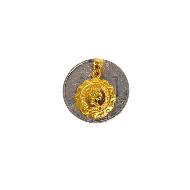 18k Saudi Gold Set Coin Elizabeth + Dancing Chain Makapal Pawnable