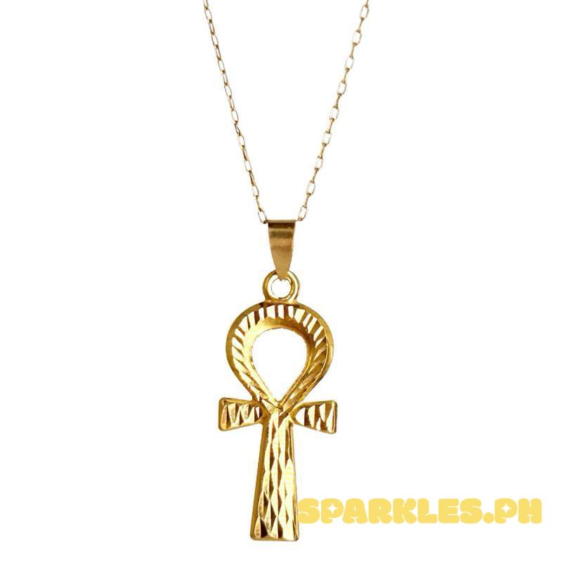 18k Saudi Gold Set Cross Key +Karkar Chain 18”