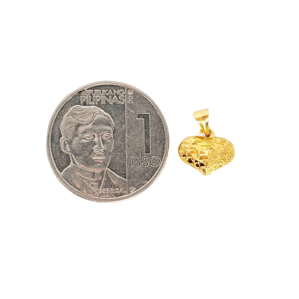 18k Saudi Gold Diashine Heart Pendant - SKU-JA7EBHRF