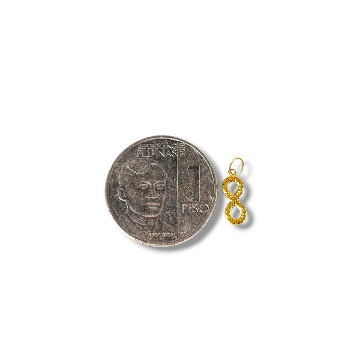 18k Saudi Gold Figaru Chain 18" + Mini Infinity Pendant