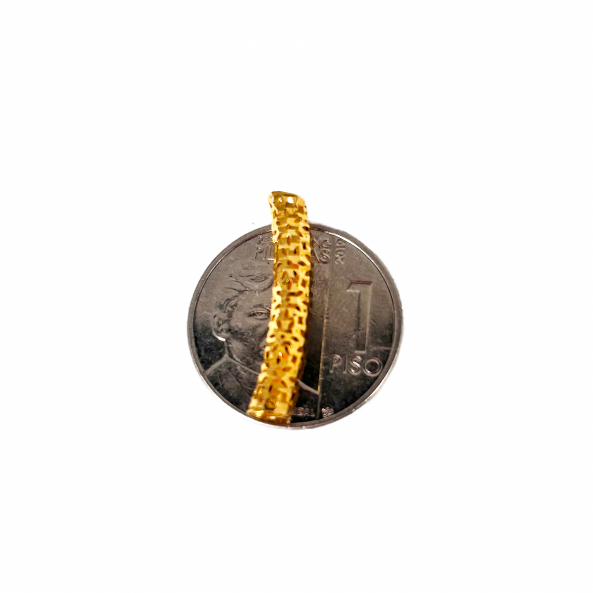 18k Saudi Gold Karkar Chain 18" + 18k Saudi Gold Curved Tube Pendant