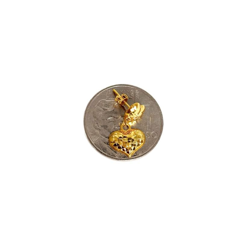 18k Saudi Gold Double Love Earring -SKU-QUHHSTF7