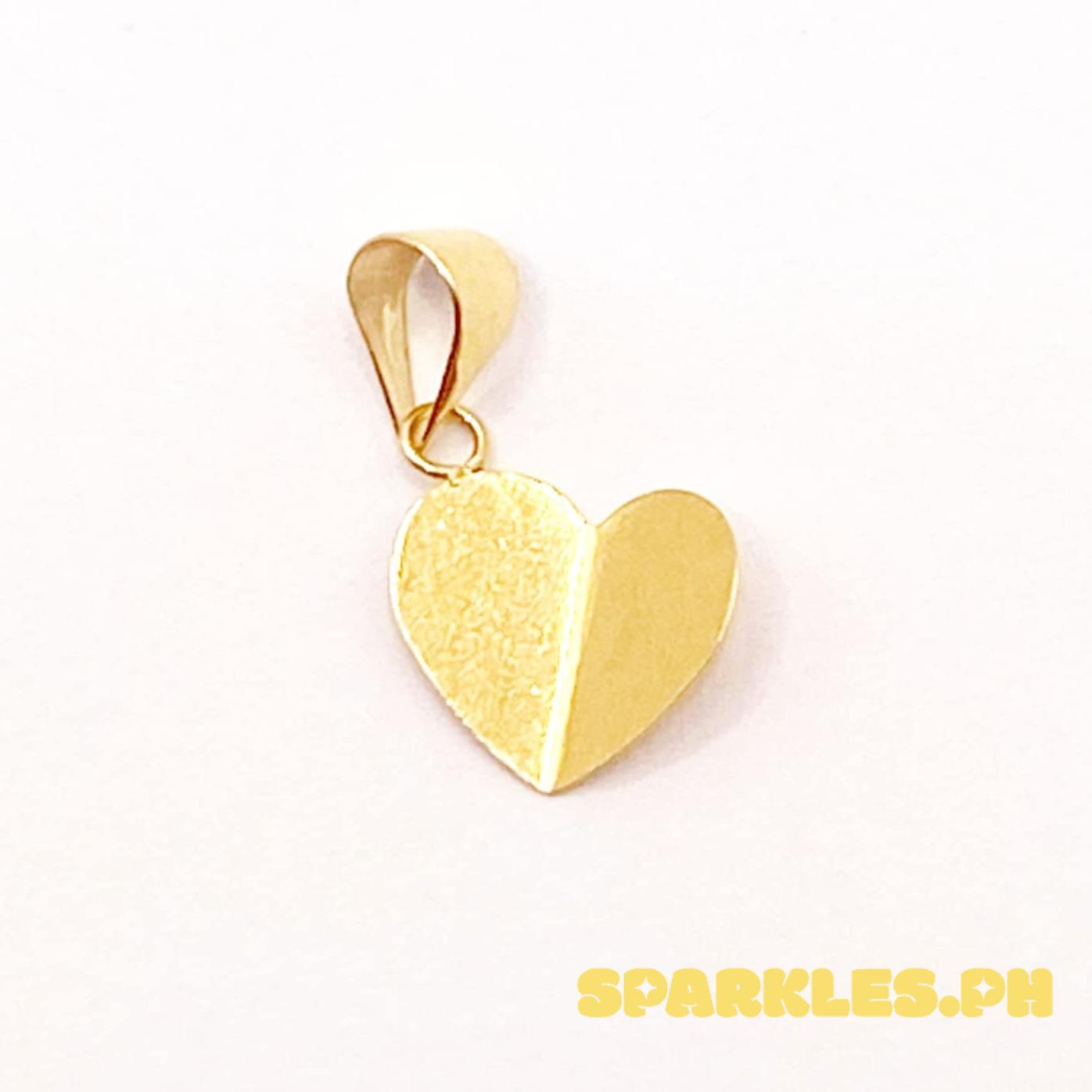 18k Saudi Gold Leaf Heart Pendant - SKU-BVXYPTFN