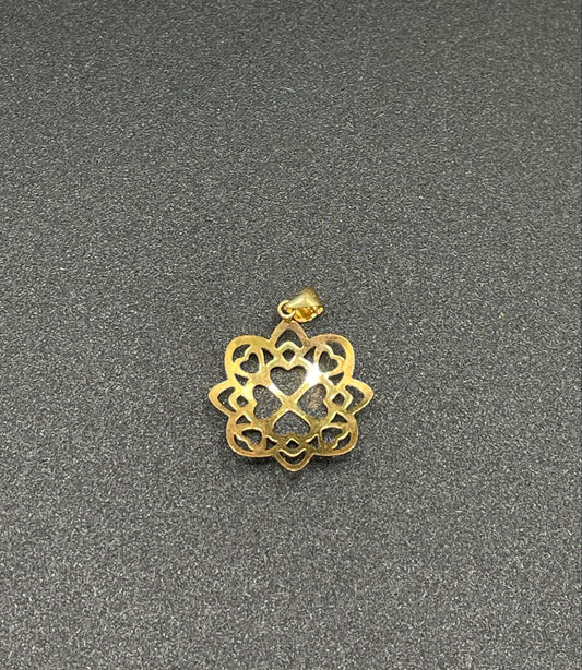 18k Saudi Gold 0.38g per gram Splash Multi Heart Pendant solido Pawnable