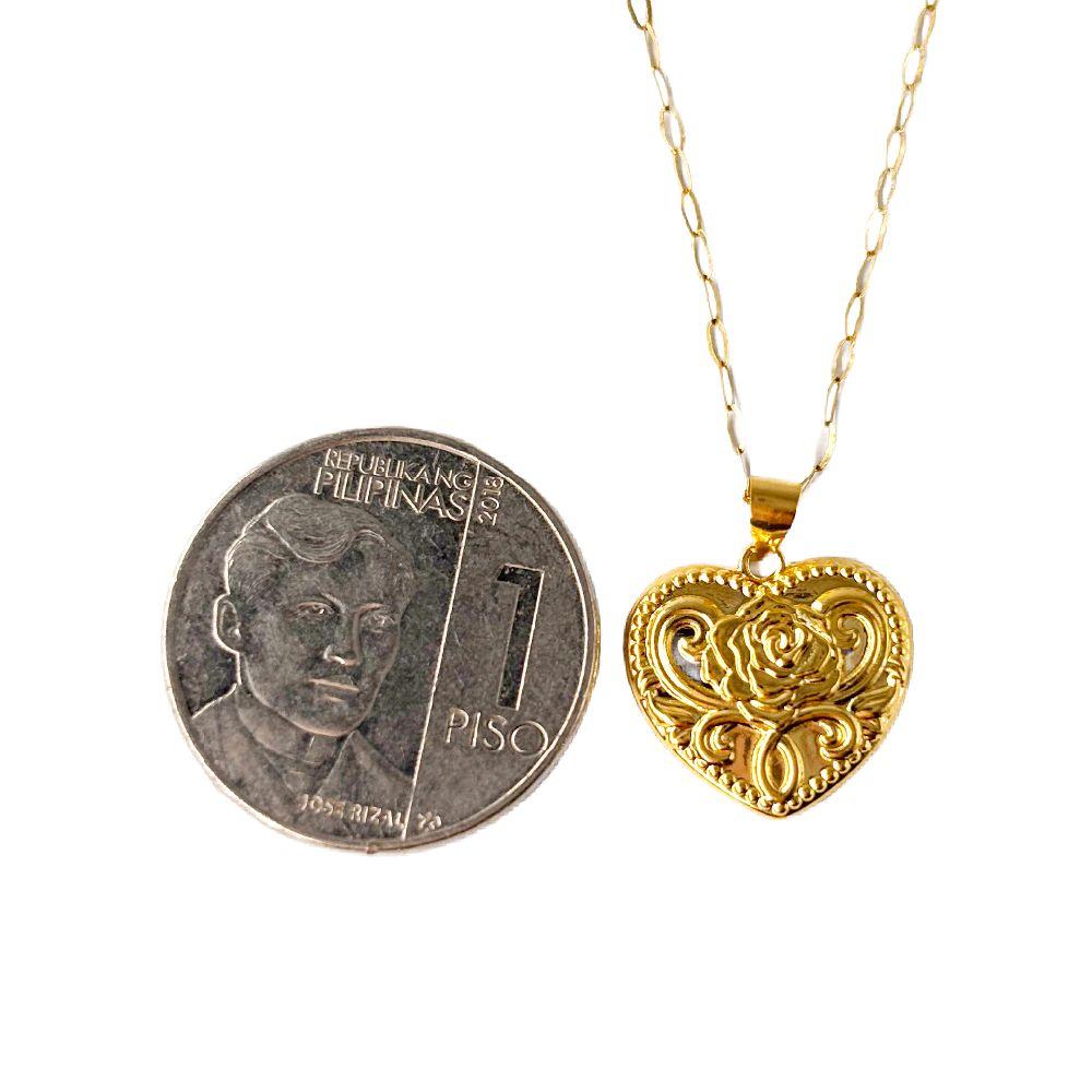 18k Saudi Gold Small Love Rose + Micro Paperclip 20"