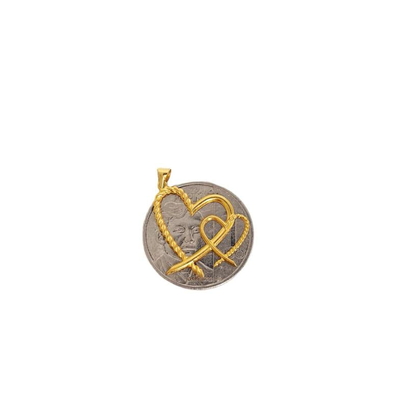 18k Saudi Gold V2 Jessa Heart + Foxtail Chain 18”