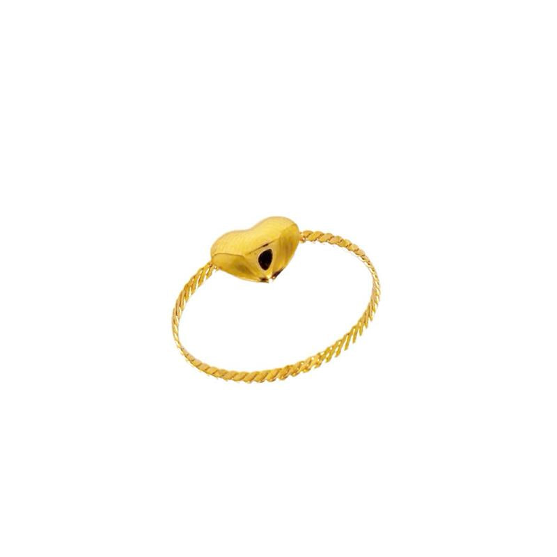 18k Saudi Gold Heart Braid Ring - SKU-BUCVAWEB