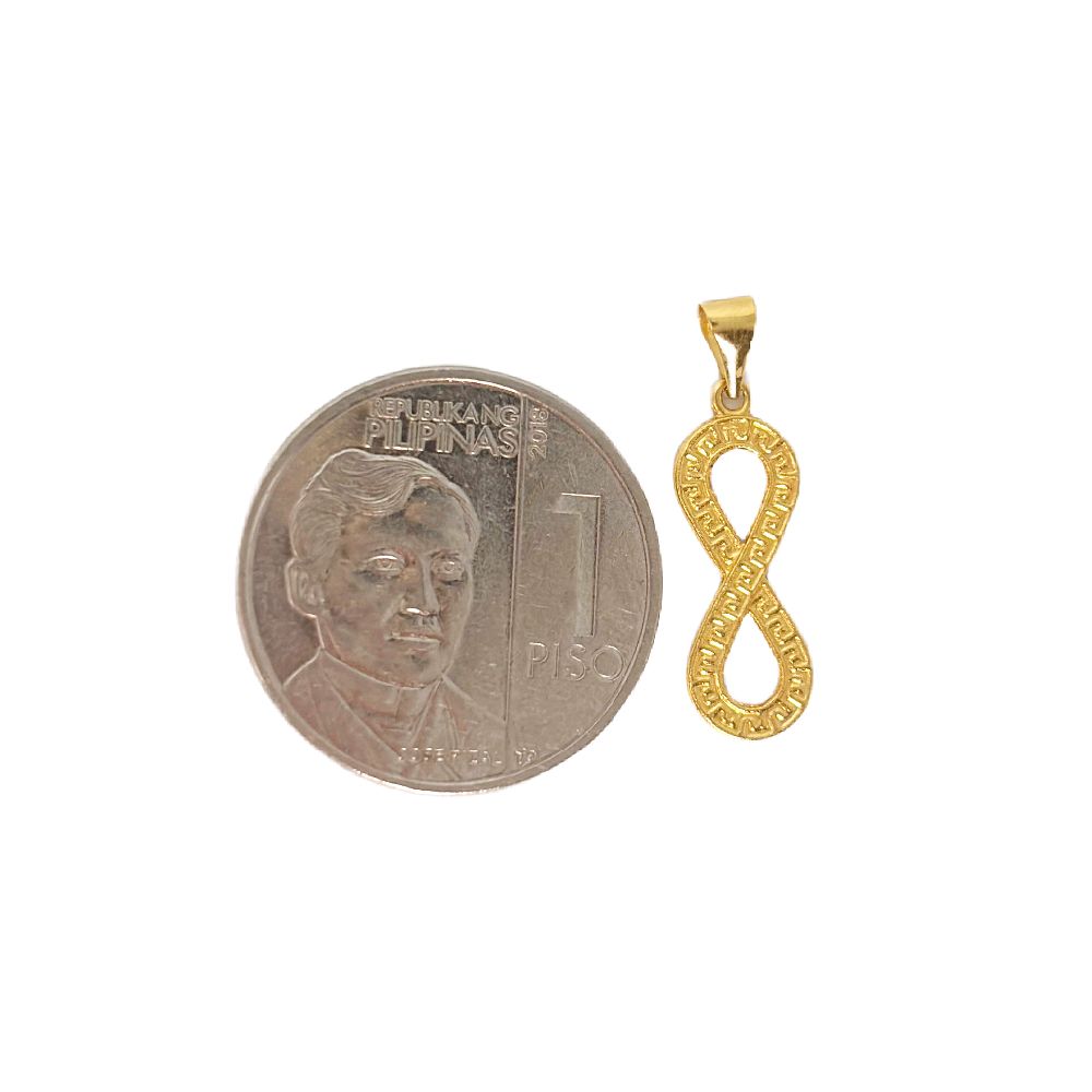 18k Saudi Gold Set F Style Infinity + Foxtail Chain 18"