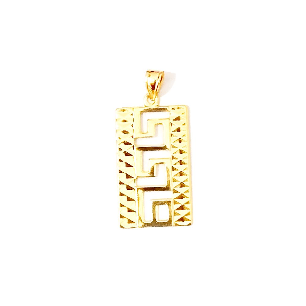 18k Saudi Gold Jumbo Square Fenfen Pendant