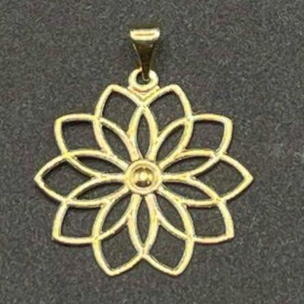 18k Saudi Gold Power Pendant Solid Pawnable - SKU-03UC4RBN