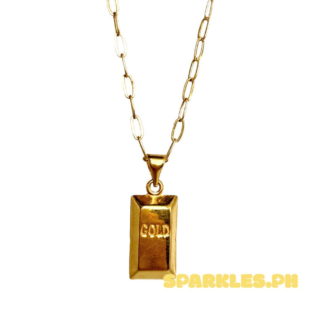 18k Saudi Gold Set Gold Bar + Micro Paperclip Makapal 22"