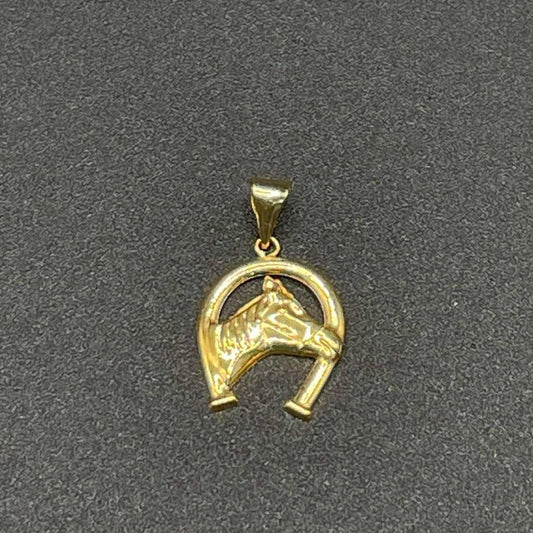 18k Saudi Gold Magnet Horse Pendant Solid Pawnable - SKU-UKDGT4ET