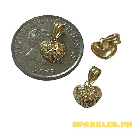 18k Saudi Gold Dazzling Diacut Heart Pendant - SKU-40J6KIL5