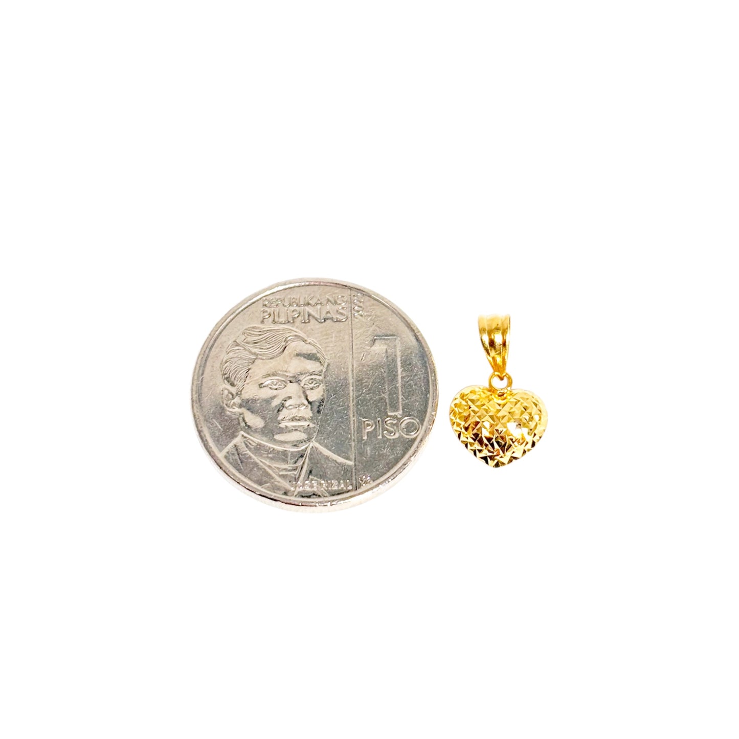 18k Saudi Gold Dazzling Diacut Hearty Pendantt .23 grams - SKU-40J6KIL5