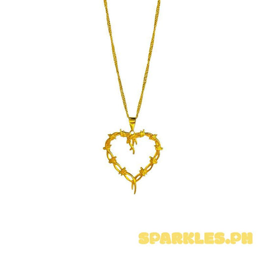 18k Saudi Gold Wire Heart Pendant + Japan Makapal 18"