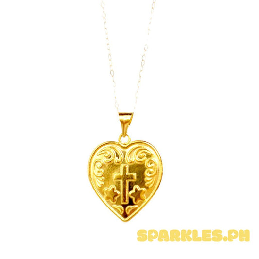 18k Saudi Gold Set Love Cross + Tauco Chain lv1