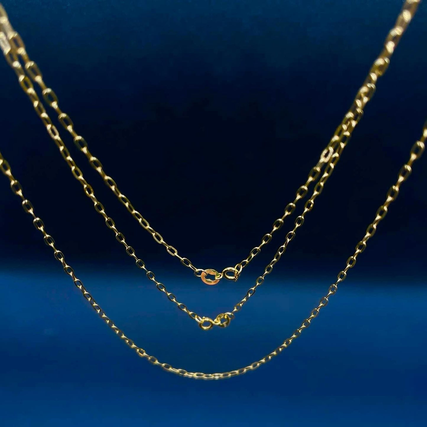 18k Saudi Gold Lv2 Micro Paperclip Chain Solid Pawnable - SKU-OHQ2G0QM
