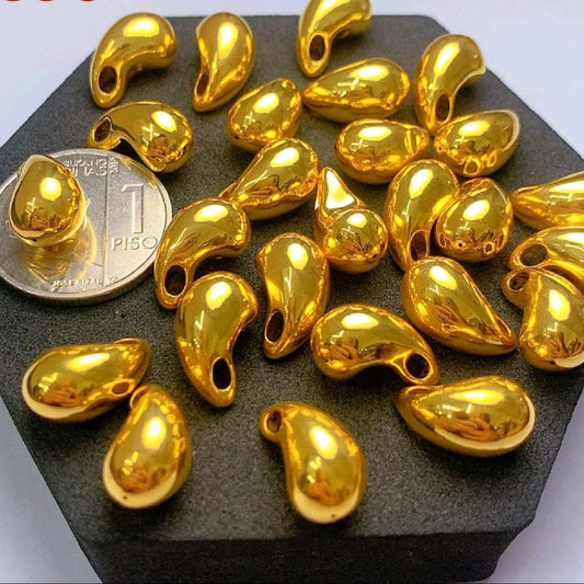 18k Saudi Gold Teardrop Pendant Ampaw Light Weight