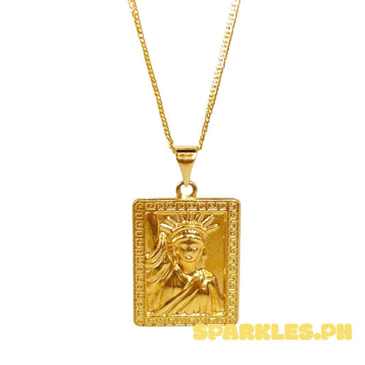 18k Saudi Gold Set Fenfen Statue + Japan Chain 24"