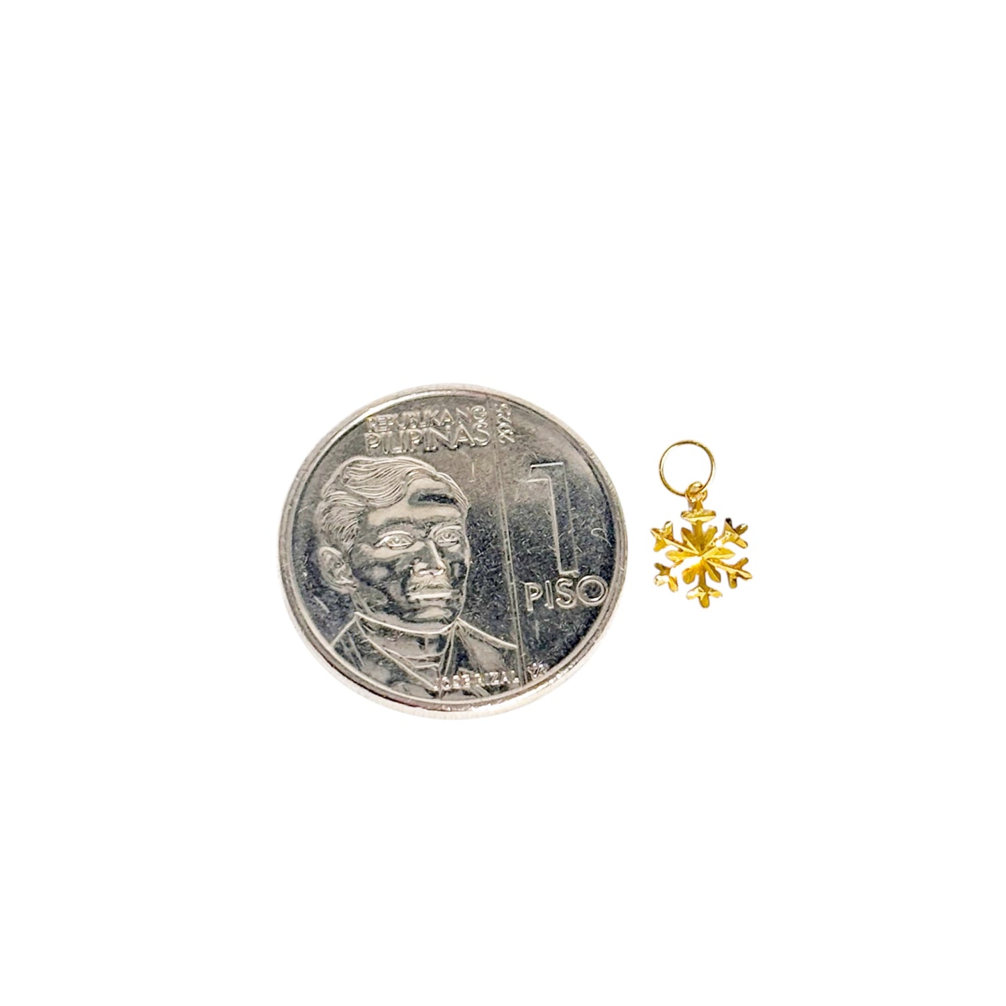 18k Saudi Gold 5mm Snow Flakes Pendant .09 grams - SKU-U3TKJJCC