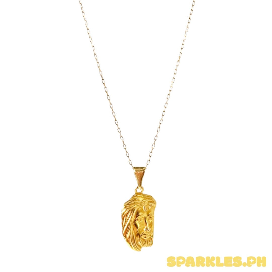 18k Saudi Gold Karkar Chain 20” + 18k Saudi Gold Jesus Face Pendant