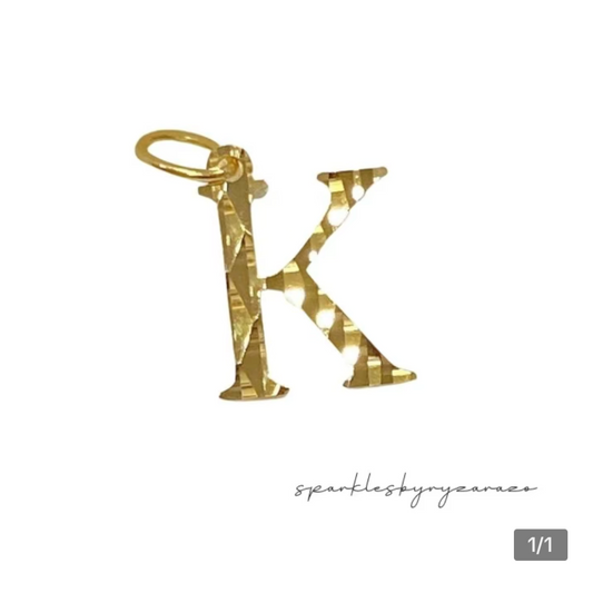 Letter K Style Pendant 18k Saudi Gold