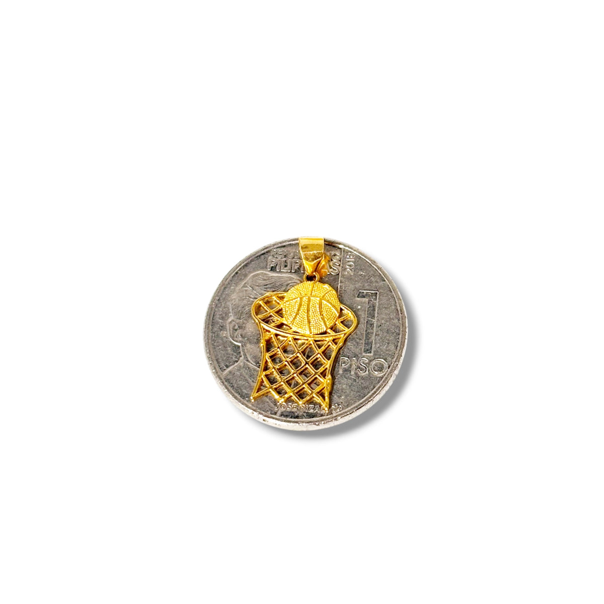 18k Saudi Gold Figaru Chain Makapal V2 20" + 18k Saudi Gold Basketball Pendant
