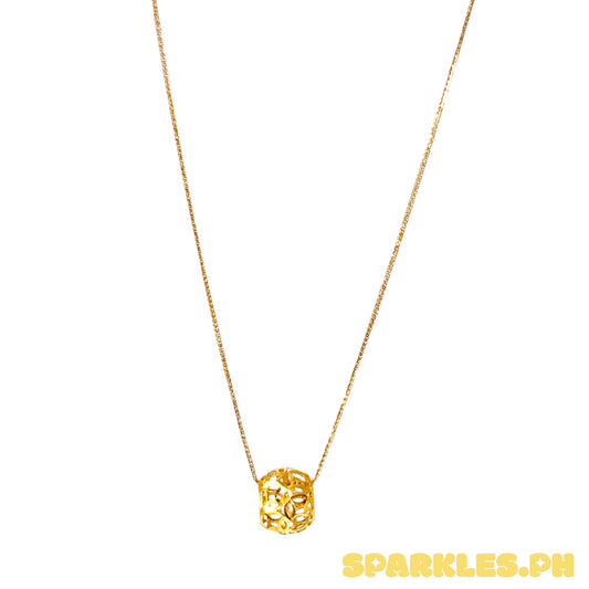 18k Saudi Gold Foxtail Chain 20" + 18k Saudi Gold Money Catcher Ball Pendant