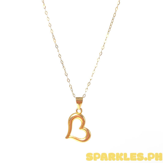 Level 1 Tauco style Chain necklace+18k Saudi Gold Mini Love PENDANT