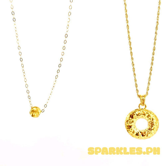 18k Saudi Gold Combo Sets Cat Eye + Tauco Chain lv1 + Donut HOLLOW+ Rope Chain 18"