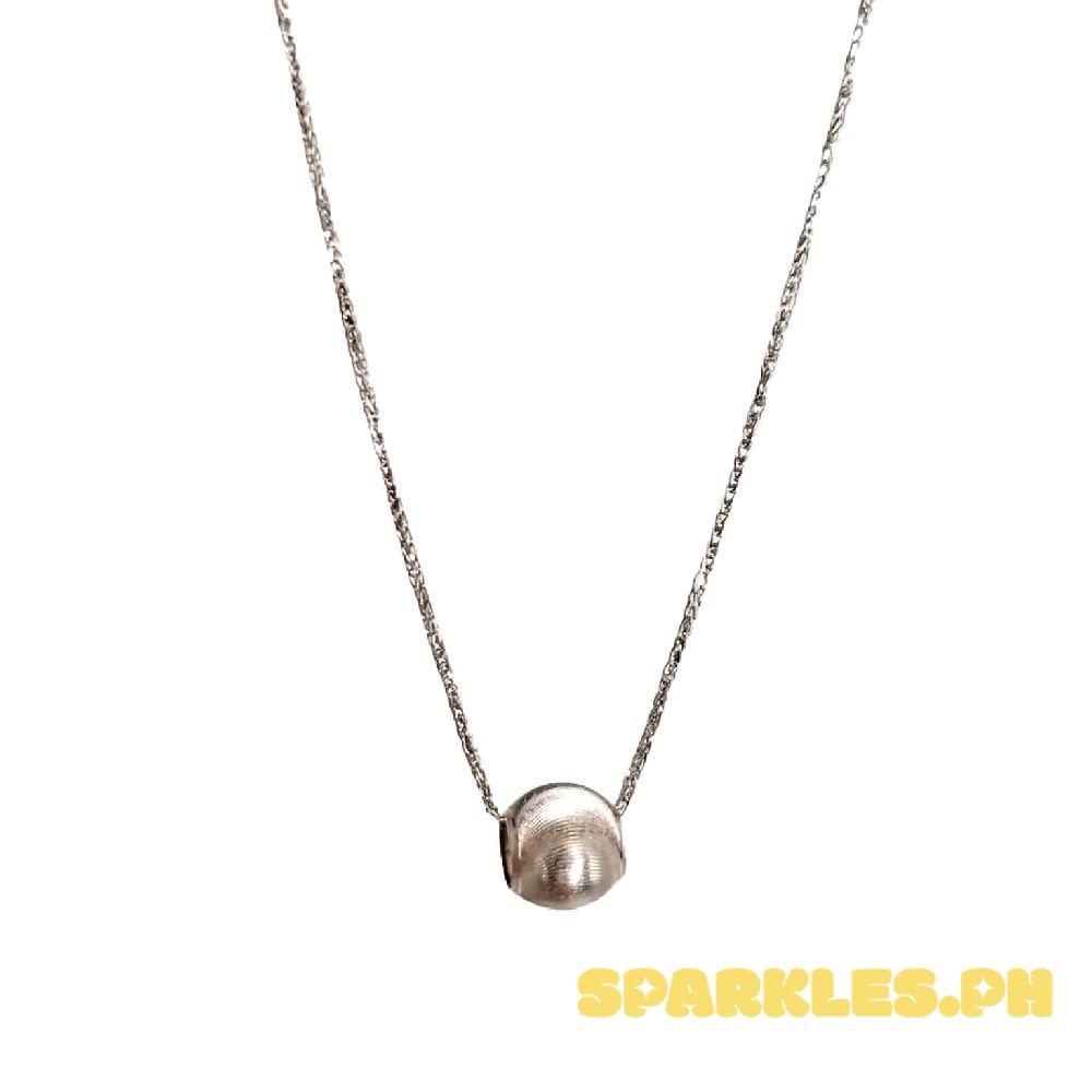 18k Saudi Gold White Gold Cat Eye + White Gold Foxtail Chain 18"