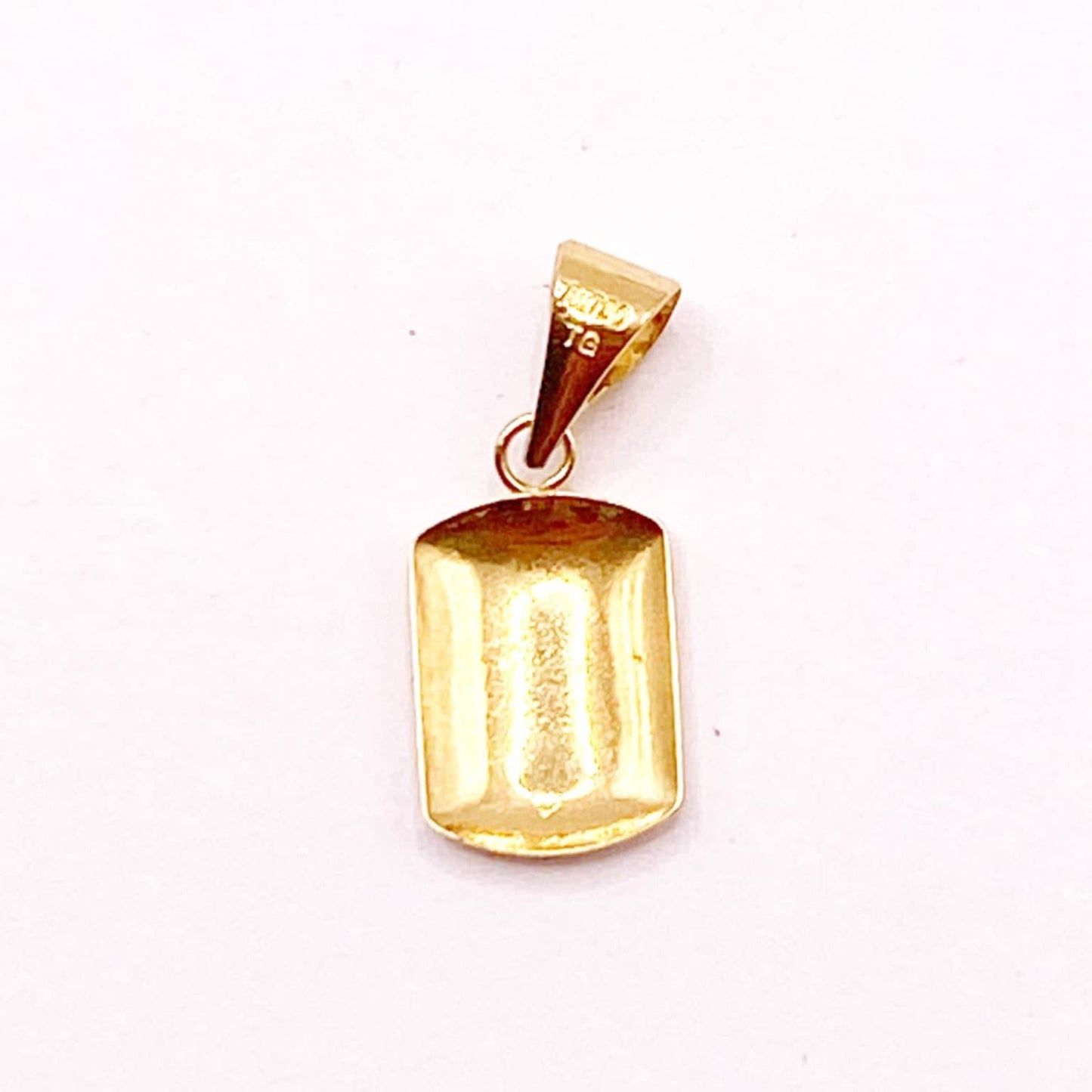 18k Saudi Gold Square Diacut Pendant Solid Lightweight Pawnable