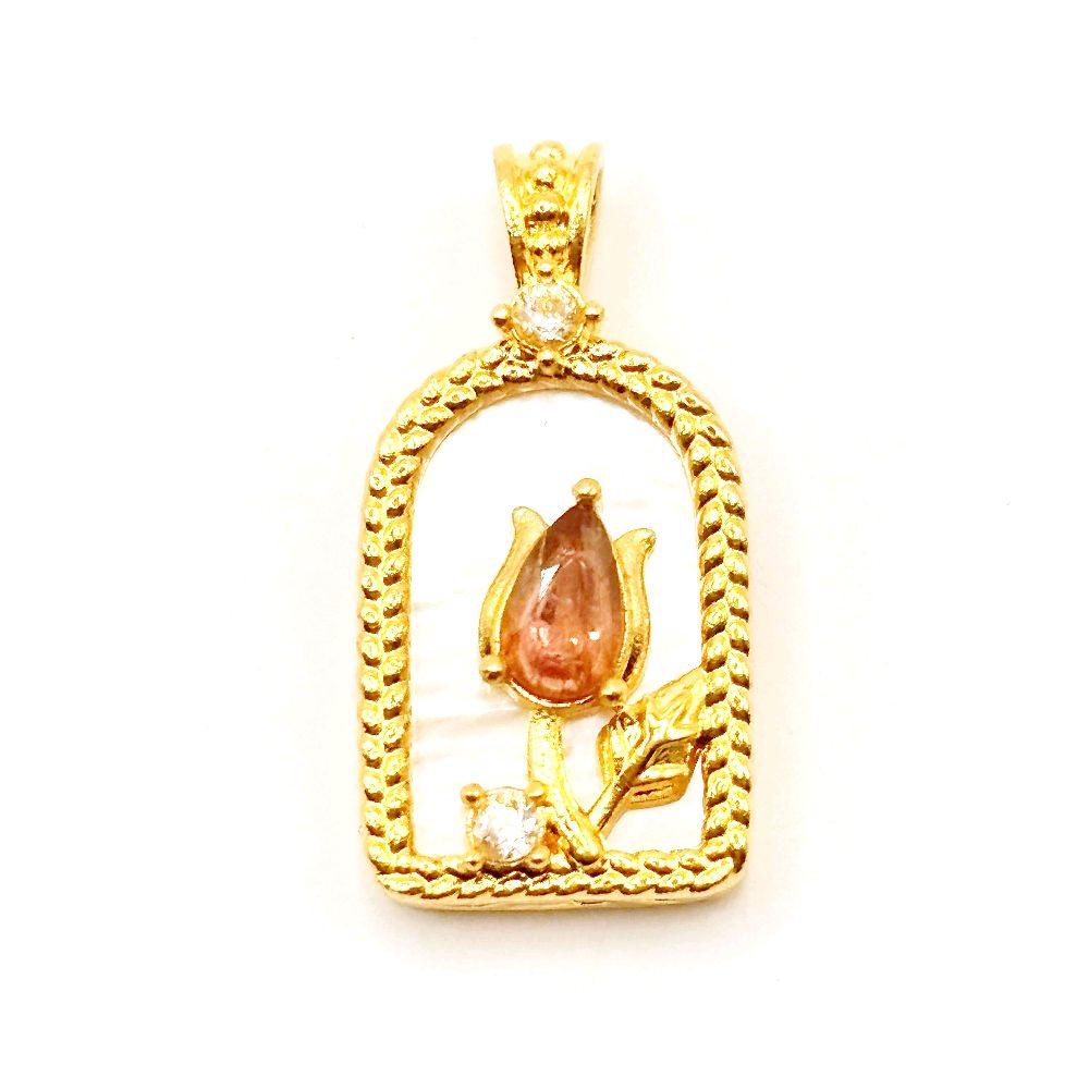18k Saudi Gold Arched Tulip - SKU - SD9VKR6N