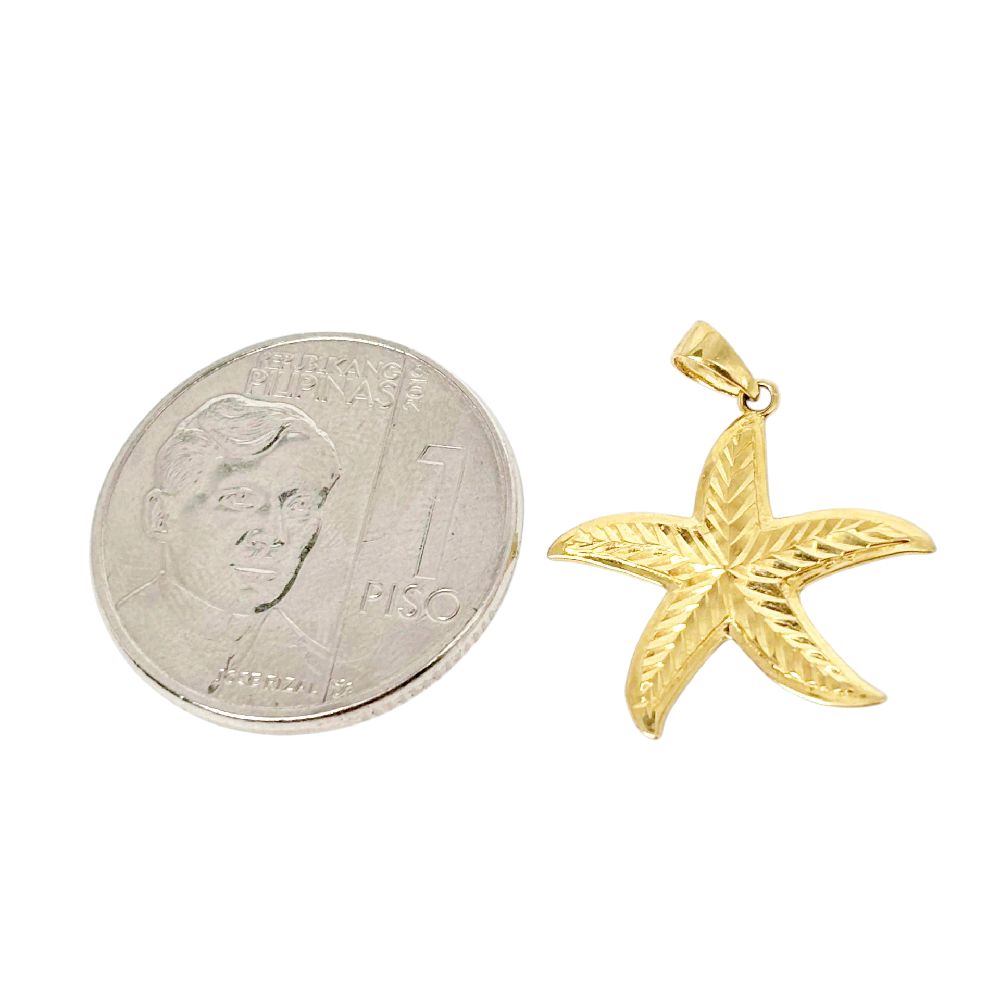 18k Saudi Gold Starfish Pendant - SKU-NUXPZLMV