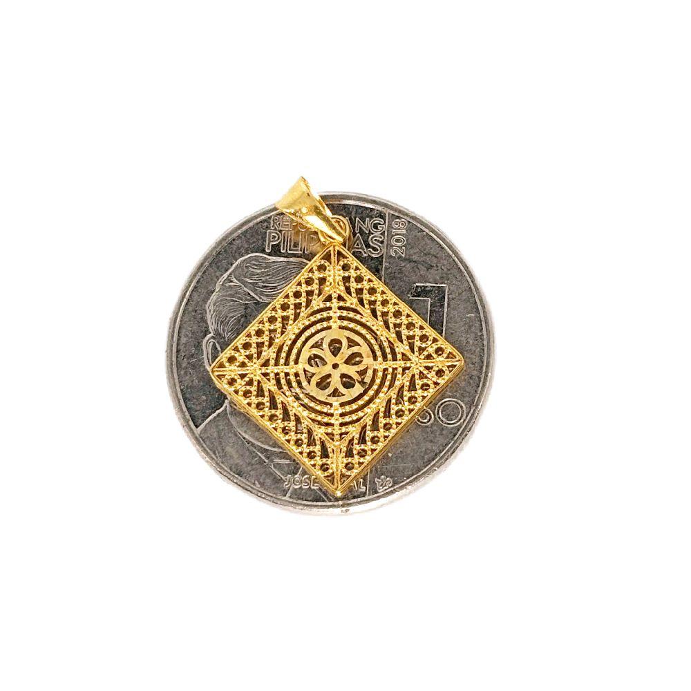 18k Saudi Gold Set Diamond Tile + Tauco Chain lv3