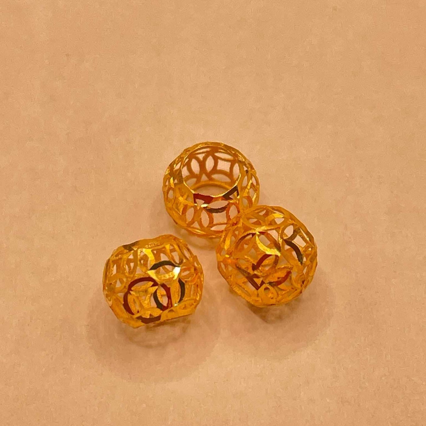 18k Saudi Gold SET Foxtail +3Pcs Money Catcher Ball Solid Pawnable