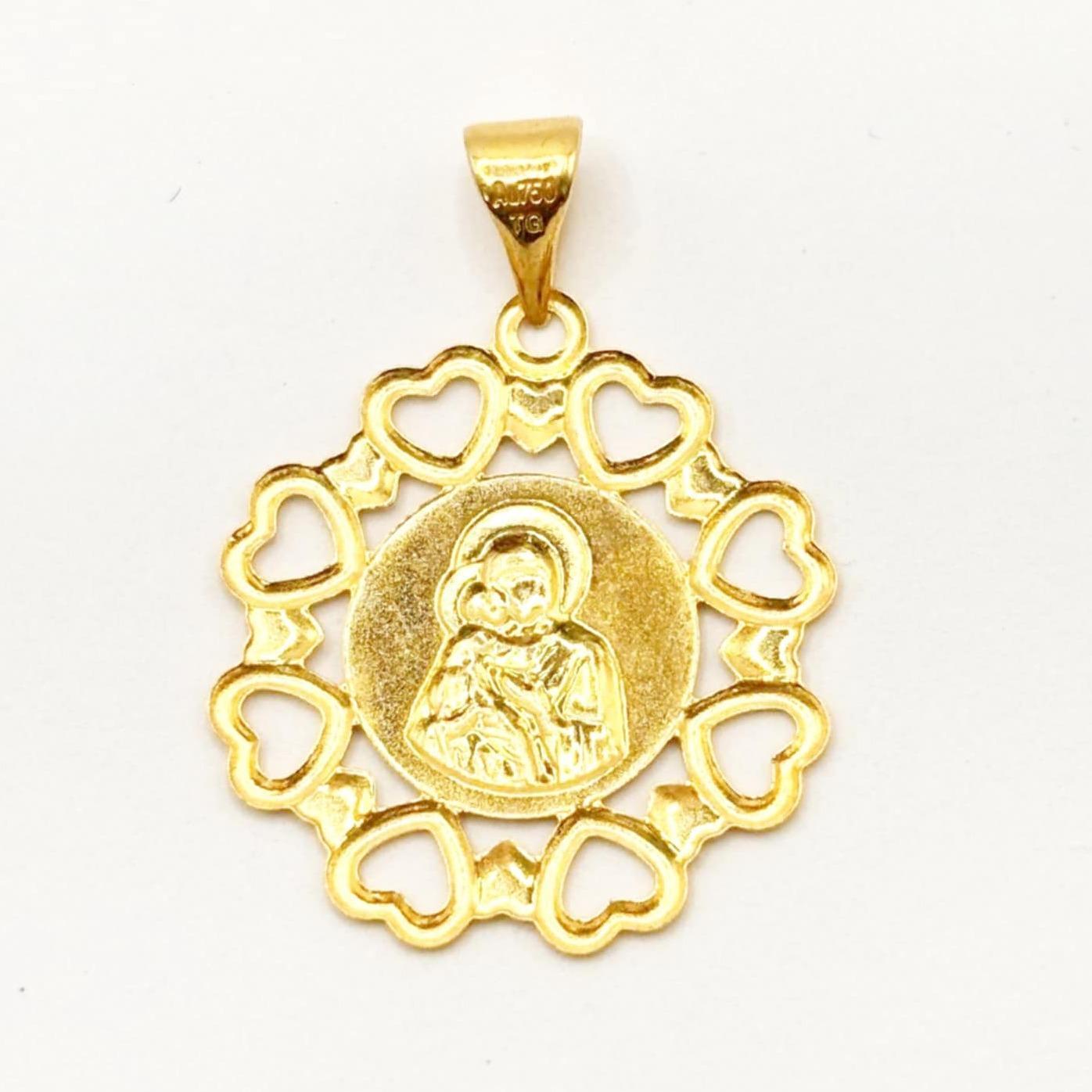 18k Saudi Gold My Heart Pendant -SKU-P3YC2SUI