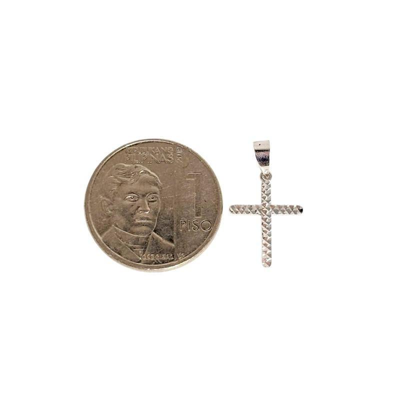 18k Saudi Gold WG Dia Cross Pendant -SKUFE1626PEN2