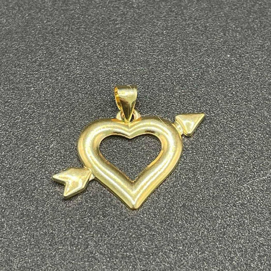 18K Saudi Gold Cupid Heart Pendant Solid Pawnbale