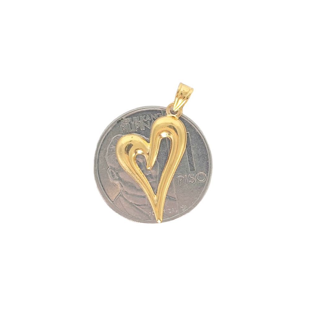 18k Saudi Gold Open Sexy Heart Pendant - SKU-15SW8DNW