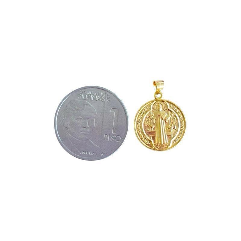 18k Saudi Gold Set St. Benedict Medallion + Bismark Chain 18”