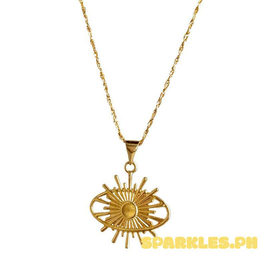 18k Saudi Gold Set Sunburst + Rope Chain 18”