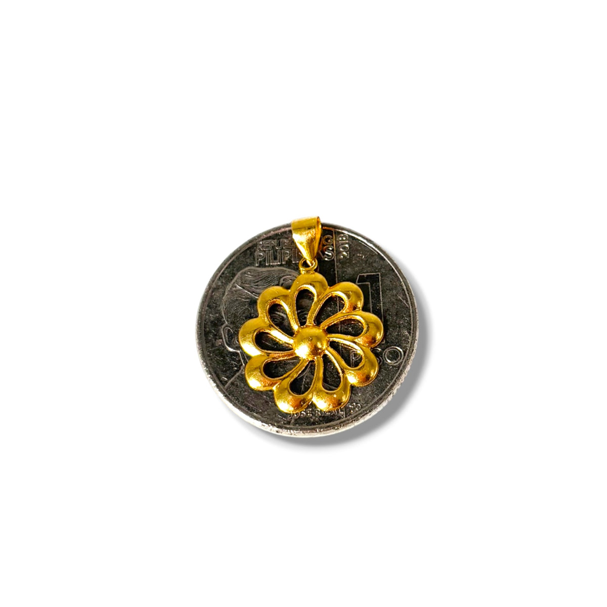 18k Saudi Gold Karkar Chain 18" + 18k Saudi Gold Turbine Flower Pendant