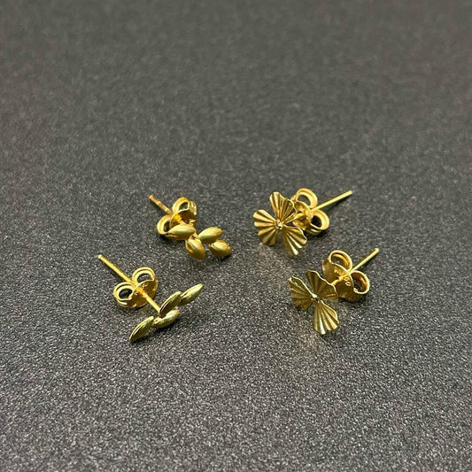 18k Saudi Gold Buy1Take1 Flower and Palay Stud With Gold Pakaw Solid I Lightweight I Pawnable