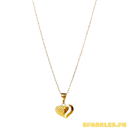 18k Saudi Gold Karkar Chain 18" + 18k Saudi Gold Broken Heart Pendant