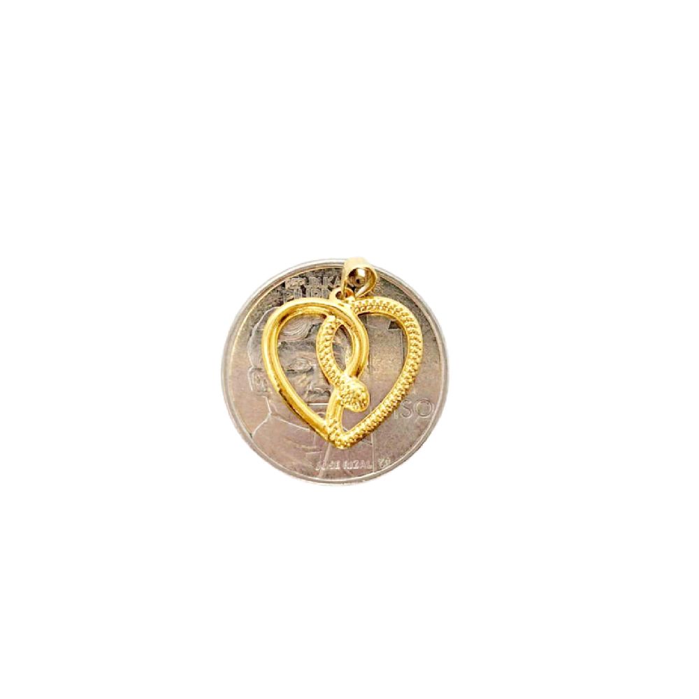 18k Saudi Gold Eternal Heart Pendant - SKU-YEVUBYS4