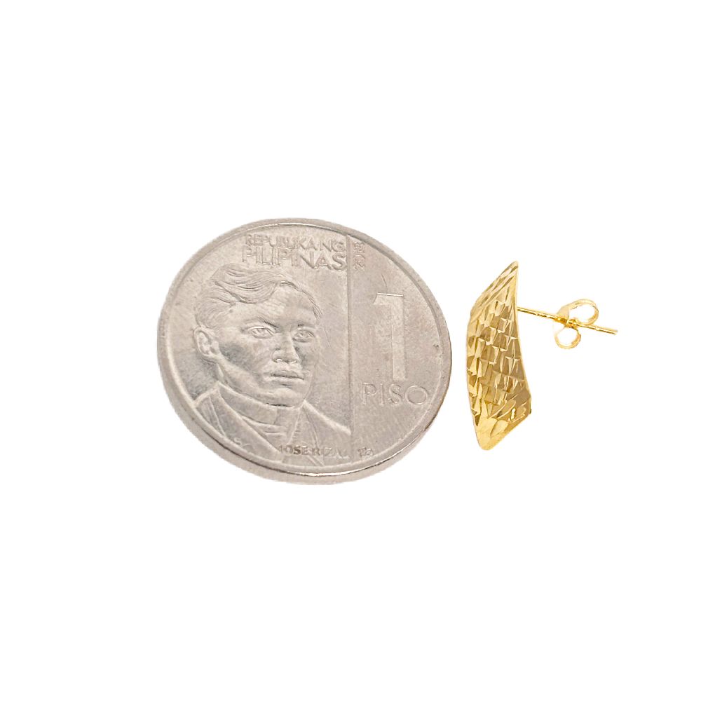 18k Saudi Gold Big Bricks Earring - SKU-8JIKRFQY