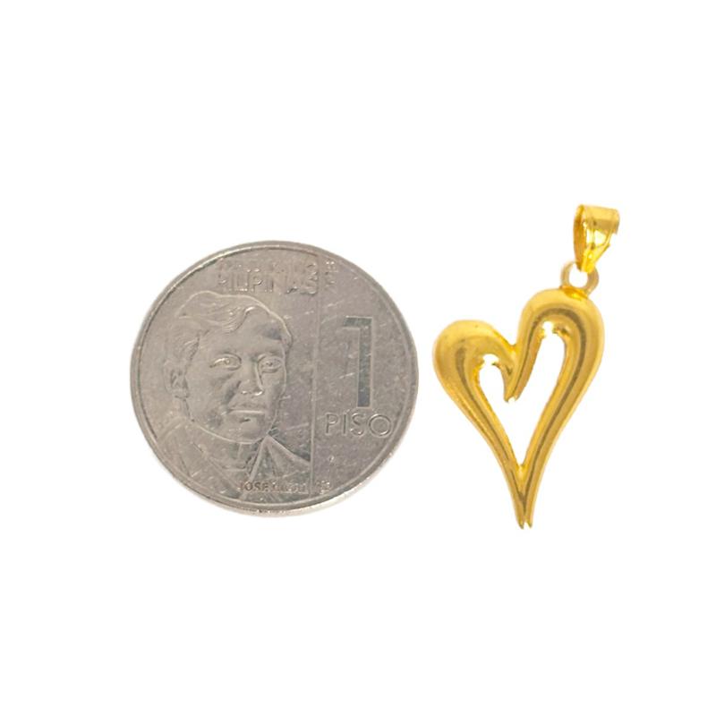 18k Saudi Gold Set Open Sexy Heart Pendant + Tauco Chain lv1